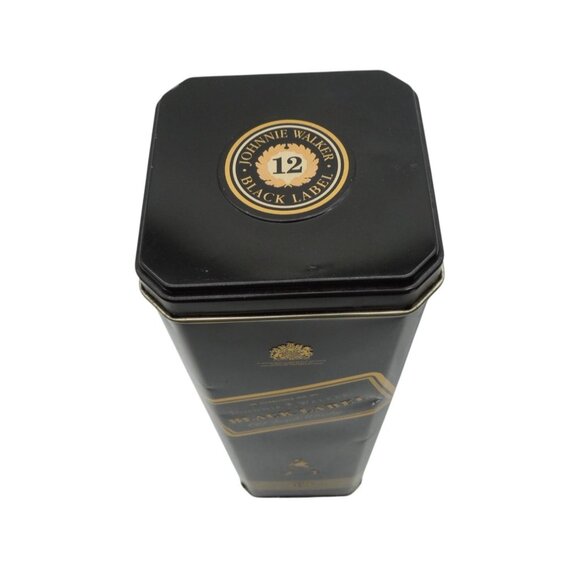 JOHNNIE WALKER Black Label 12-Year Whisky Tin Box Elegant Gold & Black - Picture 5 of 11